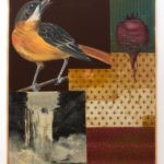 Human Arrangements, oil and wallpaper on panel, 47 