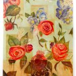 Fomentation, 2001, oil on panel with canvas collage, 65 