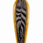 Black & Yellow Z-Leaf Vessel, 2015, Blown Glass, Artwork: 41 x 9 x 3 1/2 in. 