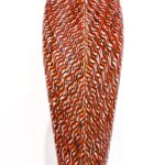 Red & Black Leaf Vessel-Wavy, 2016, Blown Glass, Overall: 38 x 8 1/2 x 3 in. 