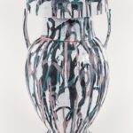 Amphora 1, 2023, ceramic, glaze, underglaze, Artwork: 22 x 12 x 12 in. 