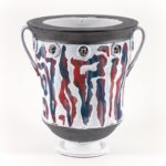 Krater, 2023, ceramic, glaze, underglaze, lustre, Artwork: 18 x 16 x 16 in. 