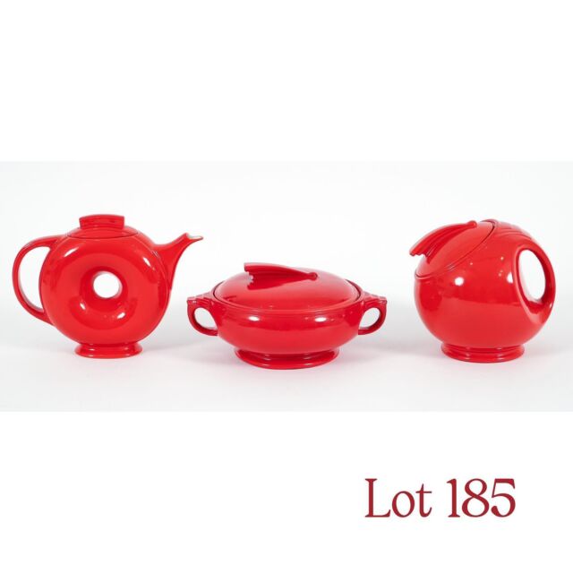 An iconic collection of Hall China Company kitchenware in brilliant Chinese Red❣️ 

Isn’t this donut teapot something else?! 

Bid on these and more in our April 27th LIVE auction 🌟
.
.
.
#HallChinaCompany #hallchinaforsale #HallChinakitchen #Modernsale #moderndesign #modernfurniture #modernart #moderndesignauction #sculpture #wallart #prints #paintings #modernchairs #lamps #buyunique #designer #elevateyourspace #pittsburghauctions
#pittsburghauctionhouse#conceptartgalleryauctions #fineart #makeyourselfathome #buyartyoulove #buydesignyoulove #bidnow #winning