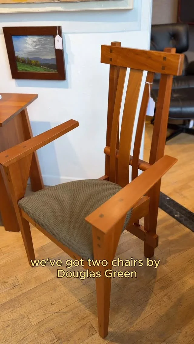 Shannon tells us about Green Design Furniture by Douglas Green (circ. 2000) 

Lots 362, 363, 364, and 365 in our fast approaching June 7th @ 10 am 🌟

Visit the complete online catalog to read more about Green Furniture Design. 🔗 in bio. 

#greenfurnituredesign #douglasgreen #cherry #credenza #sidetable #armchairs #desk #deskandreturn #smallchest #frenchdovetail #slidingdovetail #dovetailjoint #woodworking #wooddesign #portlandmaine #liveauction #artauction #designauction #mcm #artcollectors #designcollectors