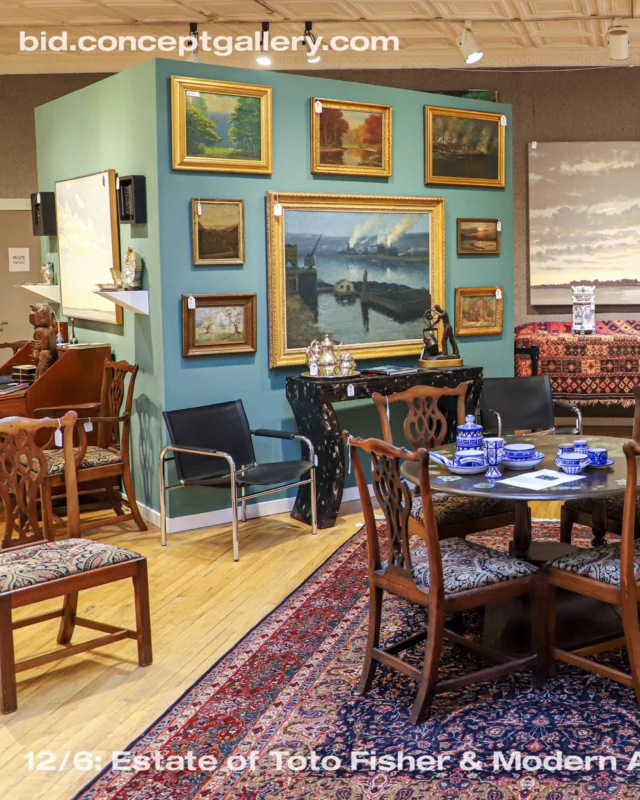 12/6 Live Auction Preview open now!! 🌟

We welcome you to explore the sale in-person at 1031 S Braddock Ave… or register, place bids, and flip through the catalog at bid.conceptgallery.com 🌟

Maximize your spending power by bidding with us directly to receive a reduced BP 🌟 

#auctionpreview #estatesale #conceptartgallery