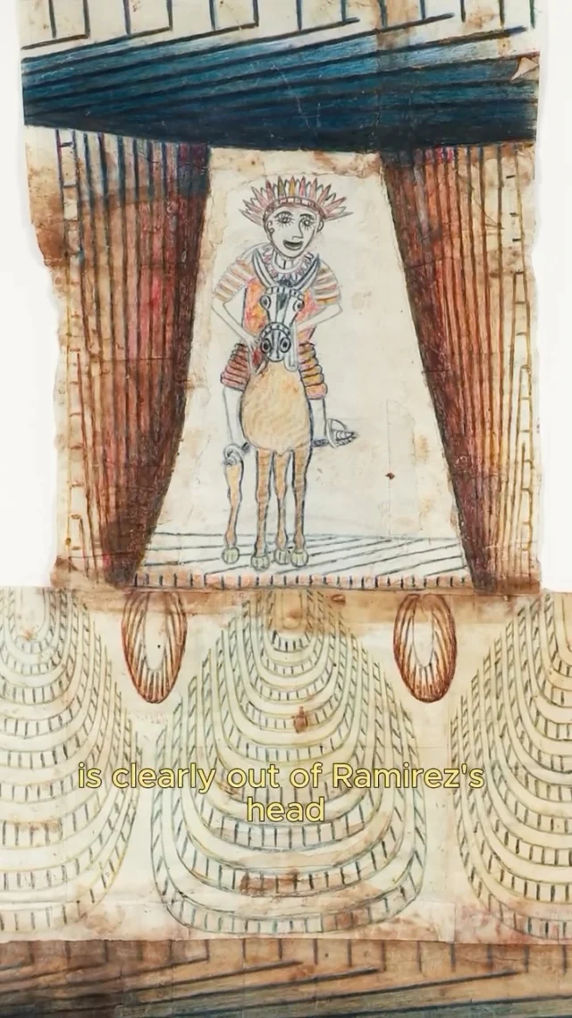 Sam gives us the fascinating history of Lot 188: Martin Ramirez mixed media Untitled Madonna, circa 1953 

As a naive and institutionalized artist, Ramirez created profound and imaginative imagery and compositions with found materials, mostly all during the last 15 years of his life. This particular piece came from the collection of Jim Nutt and Gladys Nilsson. 

Bid on this piece and more at bid.conceptgallery.com 🔗

**Automatic 20% discount on custom framing when you win with us** 

#martinramirez #naive #liveauction