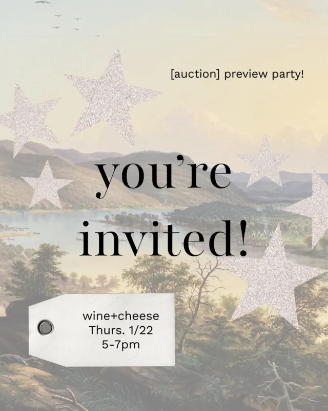 You’re invited! 

Join us for wine and cheese this coming Thursday evening to preview our Jan 28th Scalp Level Traditions auction at our main gallery located at 1031 S Braddock Ave. 

Bidding or registration is not required. See you there! 

#scalplevel #auction #westernpa #previewparty