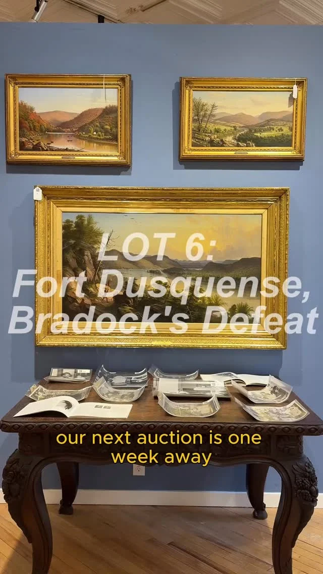 Coming up: A very rare and historically significant piece…
⭐️ Lot 6: oil painting by WC Wall: 1755, Braddock’s Defeat ⭐️

NEXT WEDNESDAY! 

We’ve seen a great crowd come by to preview this collection and hope to see more of you next week at the sale (and tomorrow at the preview party!!)

Register and bid with us directly on bid.conceptgallery.com or in-person NEXT WEDNESDAY 1/28 @ 1pm 🕐 

#wcwall #scalplevel #oilpainting #frenchandindianwar #centenial